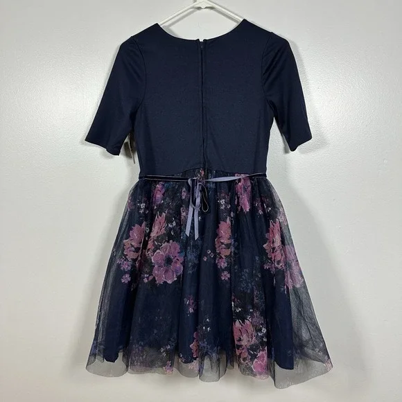Pink & Violet Dress Girls Size 16 Blue Floral Ballerina Party Wedding NEW - Picture 5 of 10